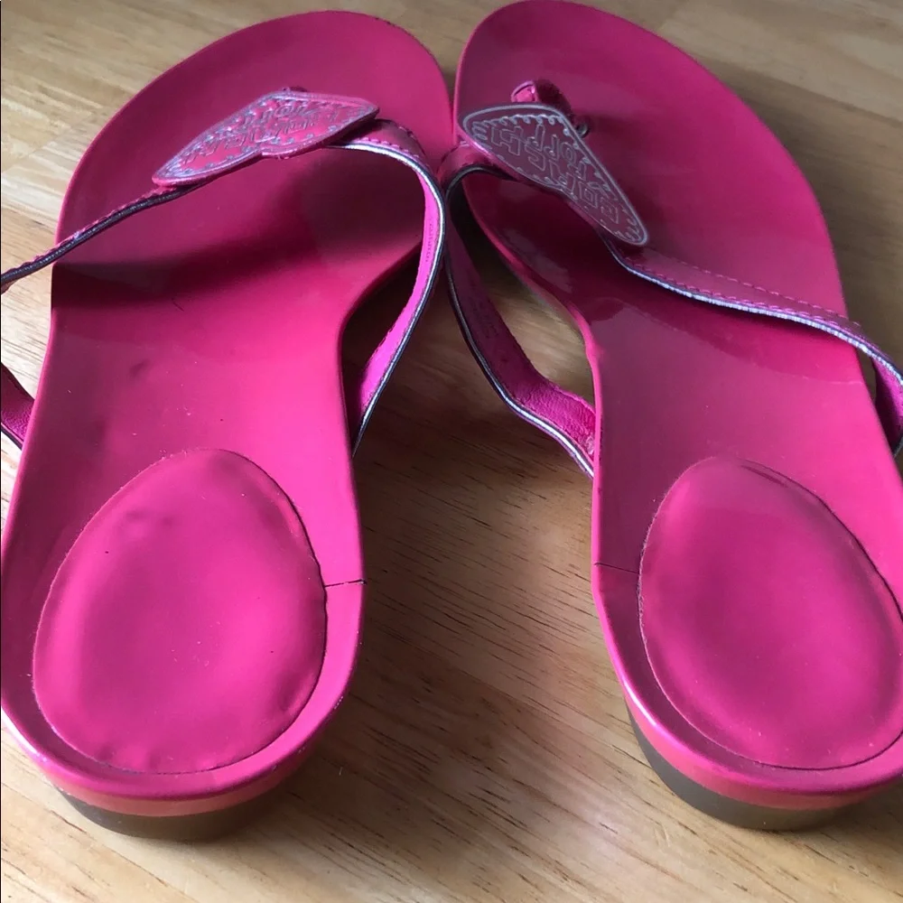 Coach poppy rare spring Vibrant Sophie Pink Heart Sandals - Picture 9 of 11